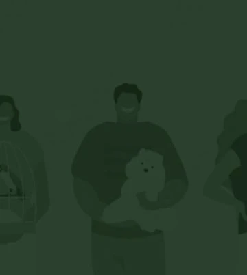 Ilustração de pessoas felizes com o seus animais de estimação